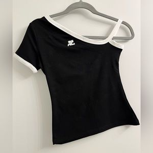 Courreges Asymmetric Cotton Top
